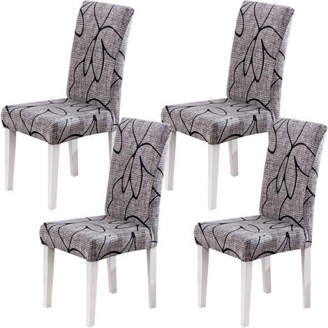 Stuhlhussen 4er Set, Stretch, abnehmbar, waschbar, für Esszimmerstühle (1/5)