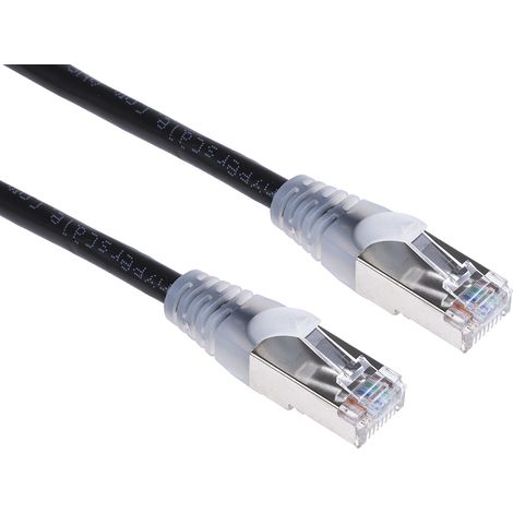 Câble Ethernet cat 5e Avec connecteur gaine PVC Noir / , F/UTP, 2m ( Prix pour 1 )
