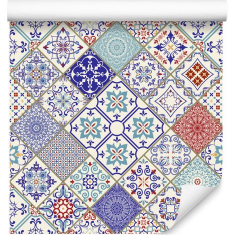 Papel pintado de mosaico ornamental para salón y dormitorio, 50x1000 cm. (1/5)