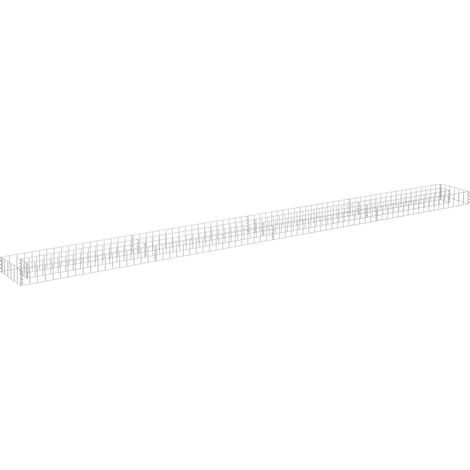 Maison Exclusive - Lit surélevé à gabion Acier galvanisé 360x30x10 cm (1/5)