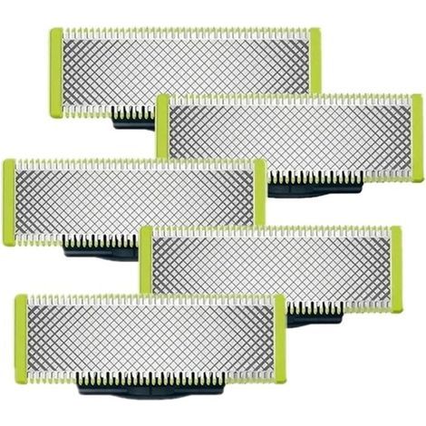 Lames de rechange pour rasoirs/tondeuses électriques, compatibles avec OneBlade, pour tailler, coiffer et raser, paquet de 5. (1/5)