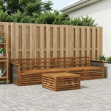 vidaXL Outdoor-Sofagarnitur 5 pcs Natur Massivholz Akazie (1/5)