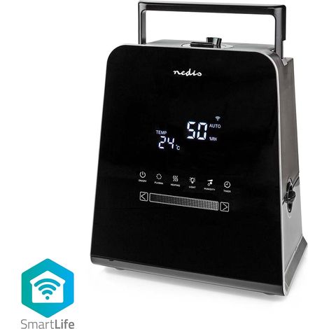 Humidificador SmartLife  110 W  Con Niebla fría y cálida  5.5 l  Higrómetro  Minutero  Mando a distancia  Modo nocturno  Negro