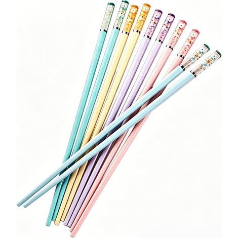 5 Paires Baguette Chinoise en Alliage de Fibre de Verre, Baguettes Chinoises Reutilisables Antiderapantes avec Motif Sakura Ambre, Baguette Japonaise Lavable au Lave-vaisselle pour Sushi et Nouilles (1/5)