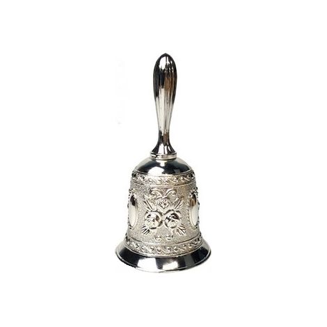 Handgefertigte Klingel aus Gold und Silber, für Hochzeitsdekorationen, als Alarmanlage, für Schulen, Kirchen, Bars, Hotels, vielseitig einsetzbar, im Vintage-Stil (silber). (1/5)