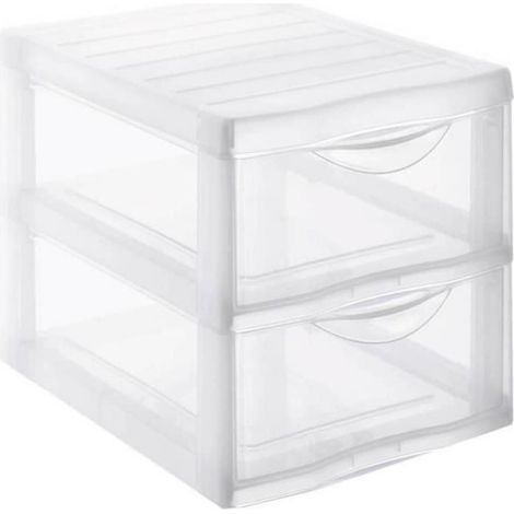 Mini tour de rangement Orgamix A4 GM 2 tiroirs 36,5x26x25,5 cm transparent
