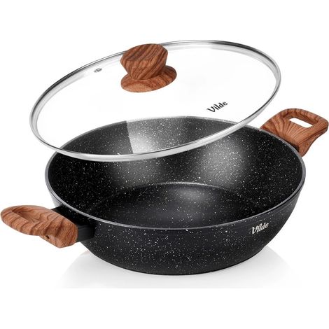 Granite Deep Frying Pan with Glass Lid, 28 cm, 3.5 L (1/5)