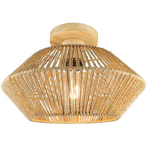 Lampada da soffitto decorativa a LED semi-incassata in rattan sintetico per cucina, camera da letto, sala da tè, bagno - RAPANDA
