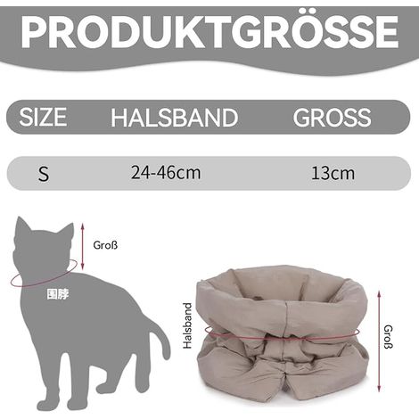 Collier postopératoire pour chats - Collier doux et réglable - Respirant - Protection des plaies - Empêche les léchages des plaies - Idéal pour les chats et les chatons lors d'une chirurgie et d'un (1/2)