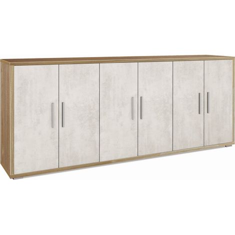Mobile 6 Ante 203L x 41P x h84 – Finitura Legno Noce e Bianco Opaco – Sarmog (1/2)