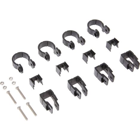 Set 6 Pezzi Morsetti per Palo Ø3 cm in Alluminio Verdemax in Plastica Antracite