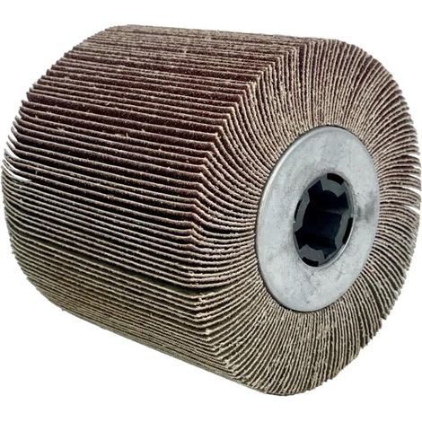 Cepillo de láminas para máquina satinada, 120 x 100 mm, grano 60, velocidad máxima de rotación: 3700 rpm, Dedra DED79336A, óxido de aluminio, láminas abrasivas flexibles, resistencia a obstrucciones y