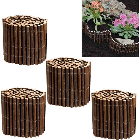 4 x Smart Garden 30cm x 2m Willow Garden Lawn Edging Roll Flexible Border 200cm (1/2)