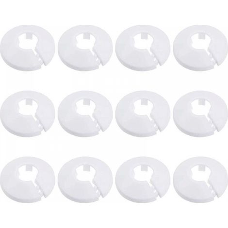 12 Pcs Cache Tuyau, Cache Tuyau Radiateur,Cache Tuyau Plomberie Collier Radiateur,Pour tubes de chauffage à eau 15 mm couronnes de radiateurs-Blanc (1/5)