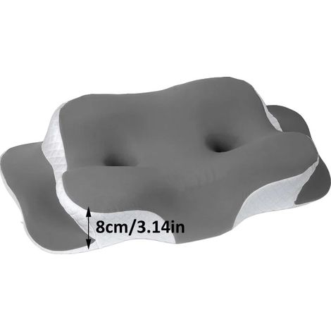 Oreiller Orthopédique, Design Contour, Mousse à Mémoire Haute Densité, GRIS FONCÉ (1/2)