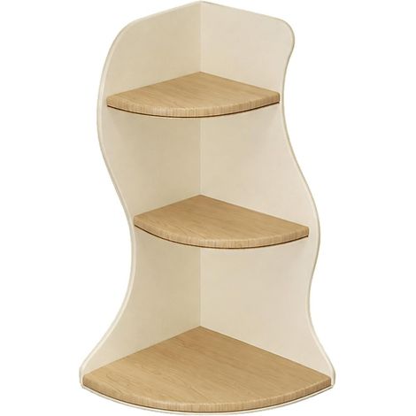 Étagère d’angle 3 niveaux pour plan de travail, organiseur de salle de bain et cuisine, rangement pour lavabo, blanc amande (1/5)
