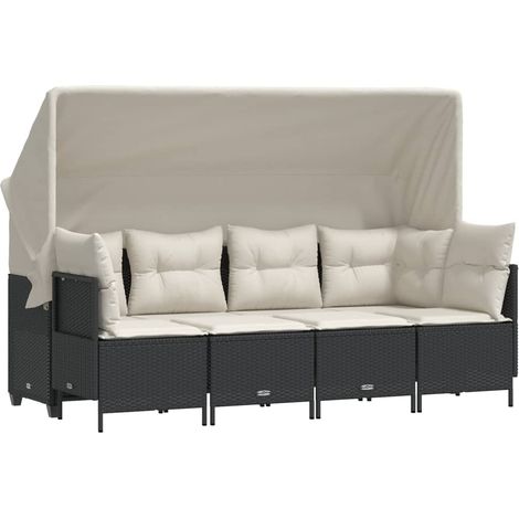 Maison Exclusive - Set de muebles de jardín 5 pzas y cojines ratá (1/5)