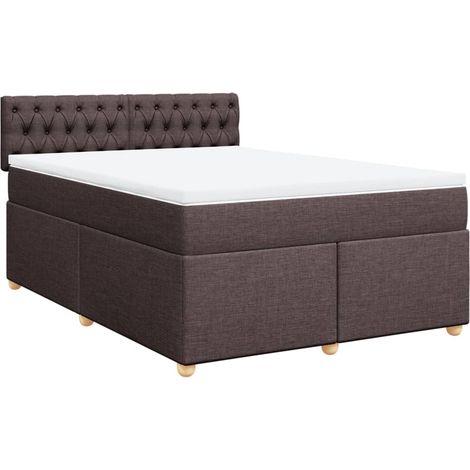 Maison Exclusive - Giroletto a Molle con Materasso Marrone Scuro 140x200cm Tessuto (1/5)