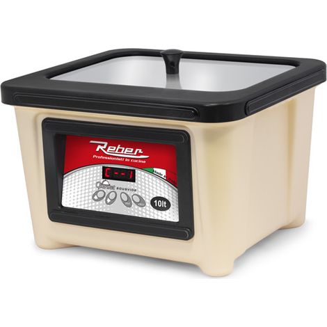 Reber 10066 N Gourmet Sous-Vide Scaldavivande Elettrico 10 L 65 W Temperatura Regolabile 32°C - 86°C colore Beige Nero