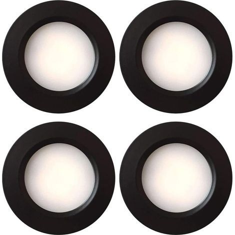 4 spots LED intégrés sous meuble – Lot de 4, blanc chaud, pour cuisine, caravane, bateau ou placard, facile à installer (1/4)