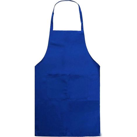 Einfache Schürze mit Taschen, Lätzchen, Küche, Kochen, Backen, Erwachsene-Royal Blue