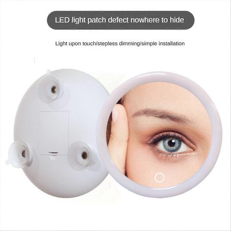 Miroir grossissant 10X avec lumière LED compacte (1/5)