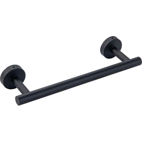Porte-Serviettes Salle de Bain Barre 40cm en Acier INOX SUS304,Fixation Murale avec Vis,pour Salle de Bain Cuisine Lavabo,Noir (1/5)