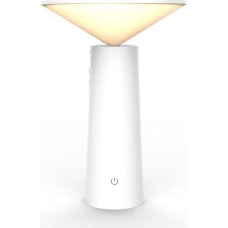 Lampe de bureau créative blanche 1200 mAh avec protection des yeux, rechargeable, pour la lecture et l'apprentissage, idéale pour la chambre à coucher, tactile, trois couleurs et intensité lumineuse p (1/5)
