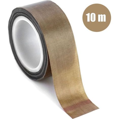 1 Pièces Haute Température Ruban, Bande de Téflon,25mm x 10M, Épaisseur 0,13mm, Ruban Adhésif Haute Température, Ruban Adhésif Téflon, pour Machine à Emballer Sous Vide (1/4)