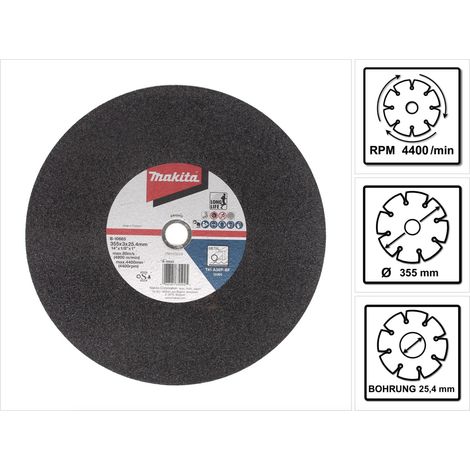 MAKITA B-10665-5 - Confezione 5 dischi da taglio abrasivi di ferro 355x25,4 mm per frese 2414b e 2414nb
