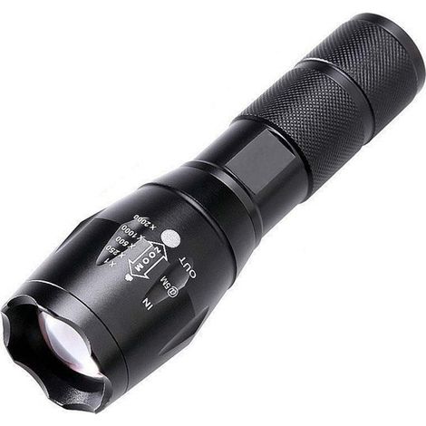 Leistungsstarke professionelle LED-Taschenlampe 6000 Lumen, Hochleistungs-LED-Taschenlampe mit wiederaufladbarem Akku, 5 Modi, zoombar, IP65 wasserdicht, für Outdoor-Wandern, Camping