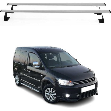 OMAC Heavy Duty Dachträger Querträger kompatibel mit VW Caddy III 2003-2015 Pre-FL – 2 Stangen – Stahl Silber (1/5)