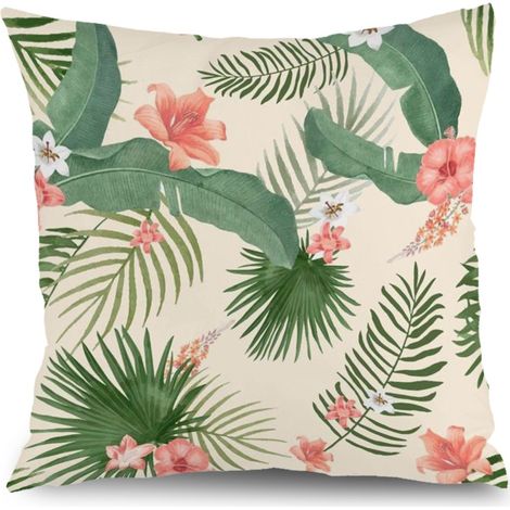 Housses de coussin floral été, décoration maison jardin balcon terrasse,45×45cm (1/5)