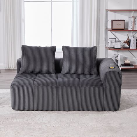 divano due posti in corduroy con tasche laterali OKMYHOME (1/5)