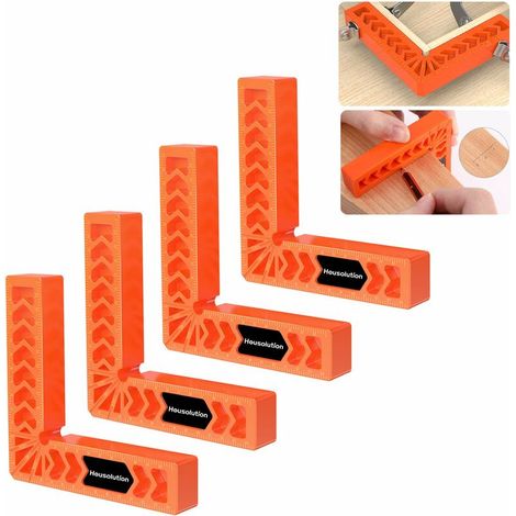 Pince à Angle Droit, Étau d'Établis à 90 Degrés Type L pour Travail du Bois, 4" Presses d'Angles Serre-Joints pour Fixation Rapide du Cadre de Photo Colliers de Coin - 4 PCS (1/5)