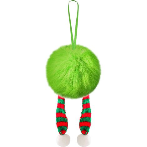 Boule De Noël Fourrée - Vert Citron - Décoration Pour Arbre De Noël - Résistante Aux Chocs - Pour Guirlande Et Couronne - Lot De 1 (1/5)