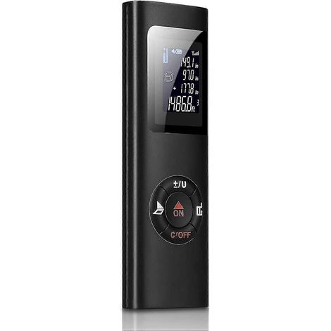 Télémètre laser portable numérique 40 m, calcul laser, mesure de distance, de surface et de volume, fonction pythagoricienne, IP54, écran LCD rétroéclairé, batterie rechargeable. (1/5)