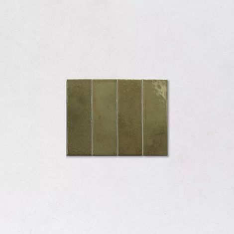 Carrelage Effet Zellige Vert BOHEMIAN Bronze Green 6x18,6cm (1/2)