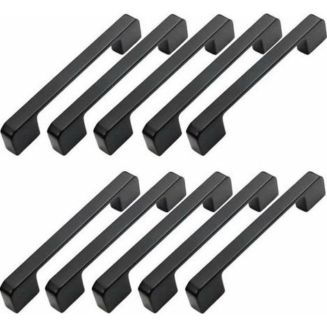 10pcs Poignée Meuble Entraxe 160mm-Poignée Porte Cuisine Noire Poignee Barre Meuble Poignee De Cuisine Noire 160mm (1/5)