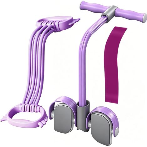 3 x Multifunctional Elastic Fitness Tension Rope with Pedals and Handles, Elastic Bodybuilding Pedal Resistance Band for Abdominal Yoga and Home Training (1/5)