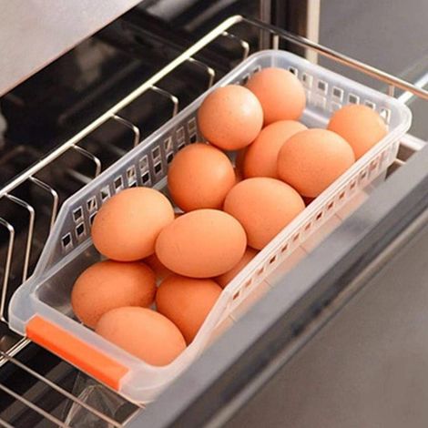 Platzsparende Aufbewahrungsbox für Lebensmittel im Kühlschrank, Küchenaufbewahrungskörbe, Kühlschrank-Gefrierfach, Gefrierschrank-Organizer mit großem Fassungsvermögen (1/5)