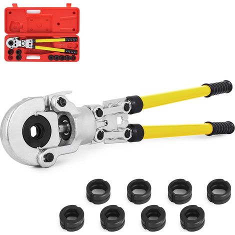 Pince à sertir pour tubes en cuivre, tête rotative 360°, mâchoires 16-32 mm, outil de pressage professionnel. (1/5)