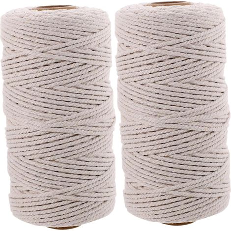 Ficelle de Boucher en Coton Beige, 2 Rouleaux, pour Cuisson 100 M par Rouleau, Longueur à Couper Selon Besoin, Stabilité Correcte, Usage la Cuisine Domestique (1/5)