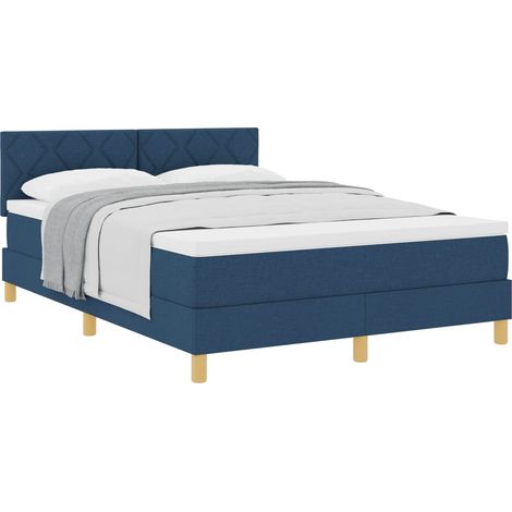 Maison Exclusive - Boxspringbett mit Kissen mit Kopfteil Blau 140 (1/5)