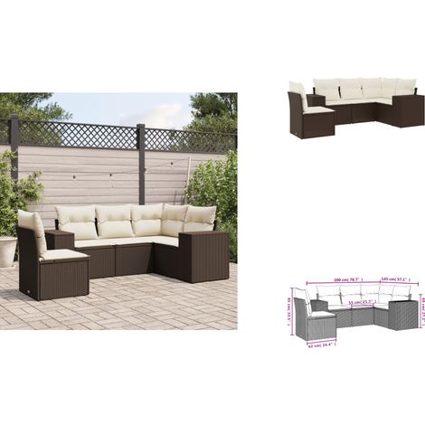 5-tlg. Garten-Sofagarnitur mit Kissen Braun Poly Rattan - Garten Sofagarnitur - Garten Sofagarnituren - Outdoor Sofagarnitur - Sofagarnitur Terrasse (1/3)
