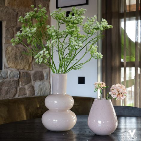 Vase en Verre Soufflé à la Bouche pour Fleurs Séchées et Décoration Coloris Ivoire - PANGIVO (1/3)
