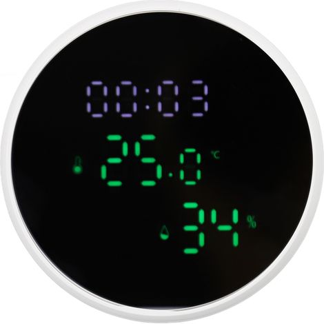 Hochpräzises WLAN-Thermometer-Hygrometer mit Sprachsteuerung, intelligentem Temperatur- und Feuchtigkeitssensor und LED für Zuhause und Büro (1/5)