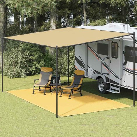 Tapis de tente Terrasse Salon Cuisine - Tapis de jardin 300x500 cm Beige BV285027 - BonneVie (1/5)