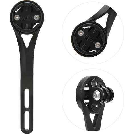 Support vélo GPS en métal - Compatible Garmin, Bryton, Wahoo - Monture guidon noir (1/5)