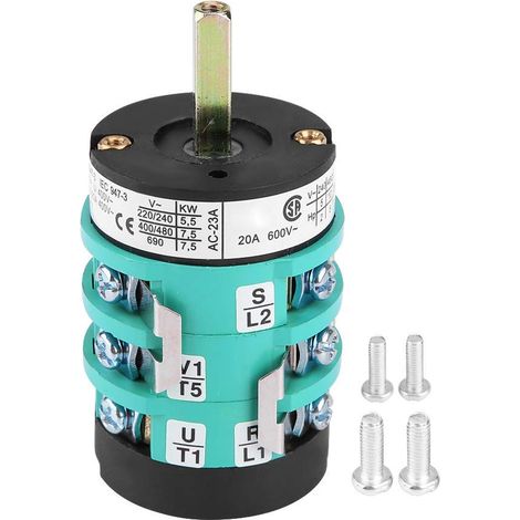 Commutateur de changeur de pneu 220V/380V, interrupteur marche arrière pour machine à pneu, moteur 20A, rotatif, en ABS, pour atelier automobile (1/5)